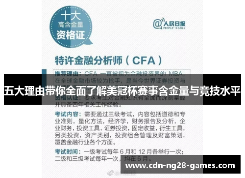 五大理由带你全面了解美冠杯赛事含金量与竞技水平